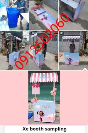 xe booth sampling gấp gọn
