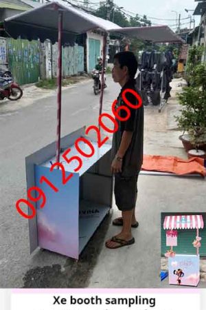 xe bán hàng gấp gọn có mái che nắng