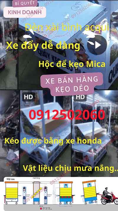 Xe bán hàng rong kẹo dẻo
