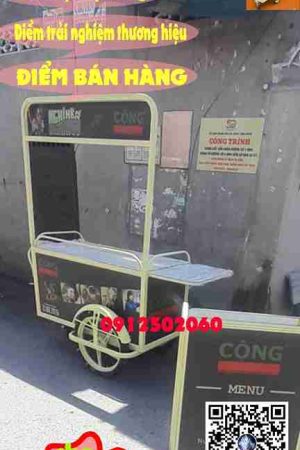 hệ thống posm xe 120cm và standee chữ A cho Cộng Cà Phê