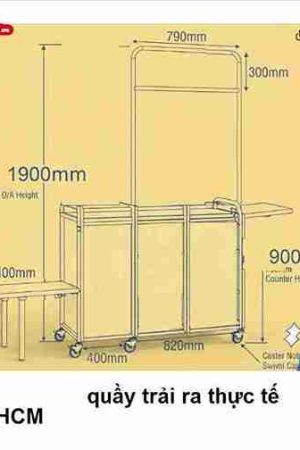 thiết kế xe bán hàng khoai mỡ gấp gọn